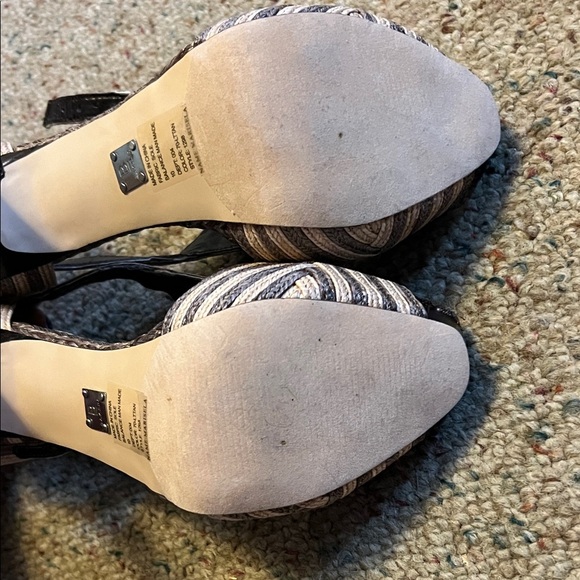 Bakers Women's Tan Strappy Peep-Toe Heels - Picture 6 of 7